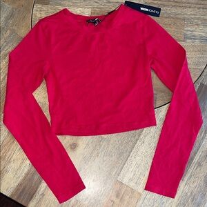 3/$15 Fashion Nova Red Cropped Long Sleeve